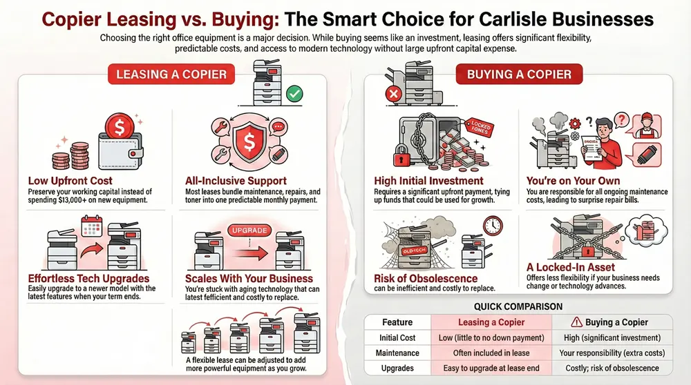 Infographic about Carlisle PA Copier Leasing Made Easy