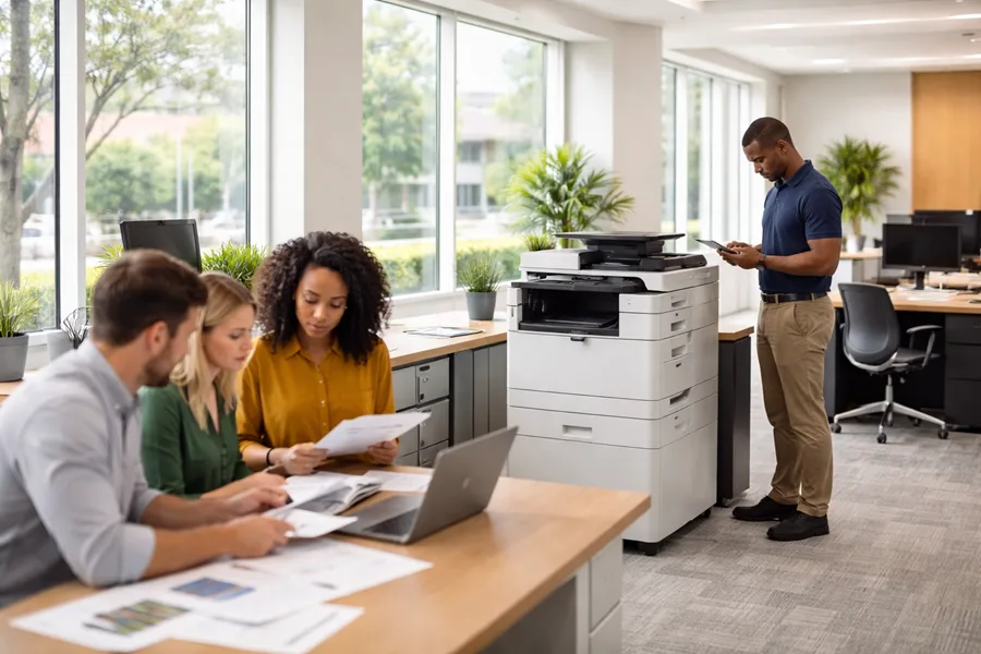 Which top copier brands are available for lease in Montgomery County