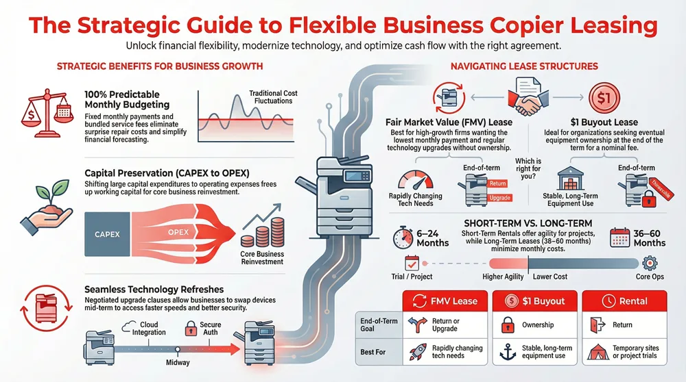 Infogrpahic about Tailored Flexible Copier Leasing Plans for Businesses