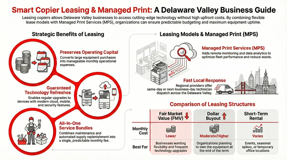 Infographic about Copier Leasing Services in Delaware Valley