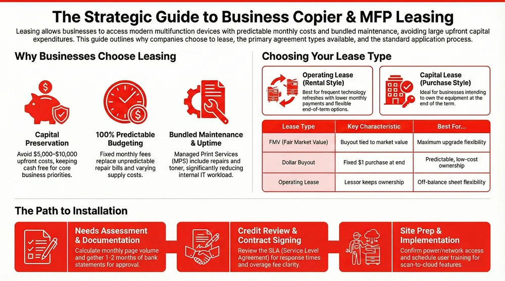 Infographic about How to Lease a Copier