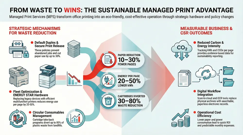 Infographic baout Eco Friendly Printing Solutions with MPS Infographic baout Eco Friendly Printing Solutions with MPS